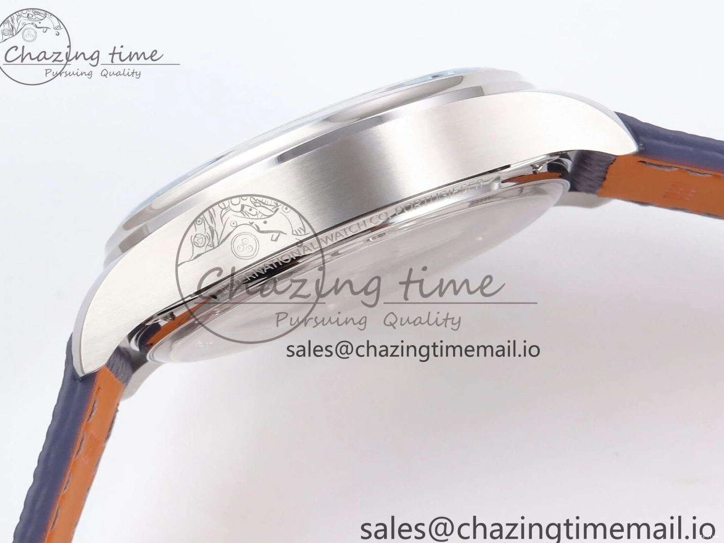 MIROTIME 0502 Lightweight Portugieser Automatic SS IW501708 APSF 1:1 Best Edition Light Blue Dial on Gray Leather Strap A 7012